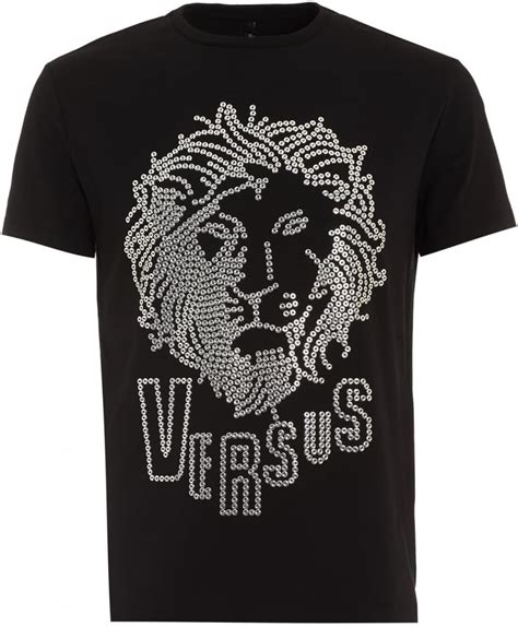 versus versace black lion t-shirt|Versace Versus BU90104 Lion Stud Head Black T.